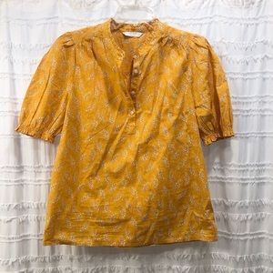Lucky brand Yellow plant print shirt